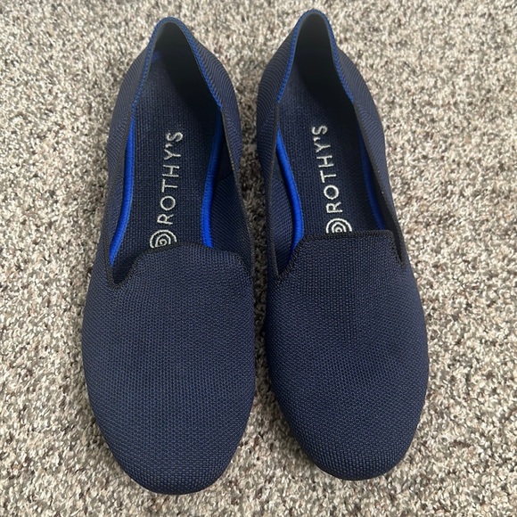 ROTHYS navy blue flats size 10 - Picture 2 of 9